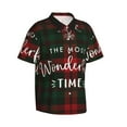 thumbnail image 3 of Xecao Wonderful Time Christmas print Hawaiian shirt - a stylish short-sleeve button-down for men, perfect for casual beach and tropical outings., 3 of 9