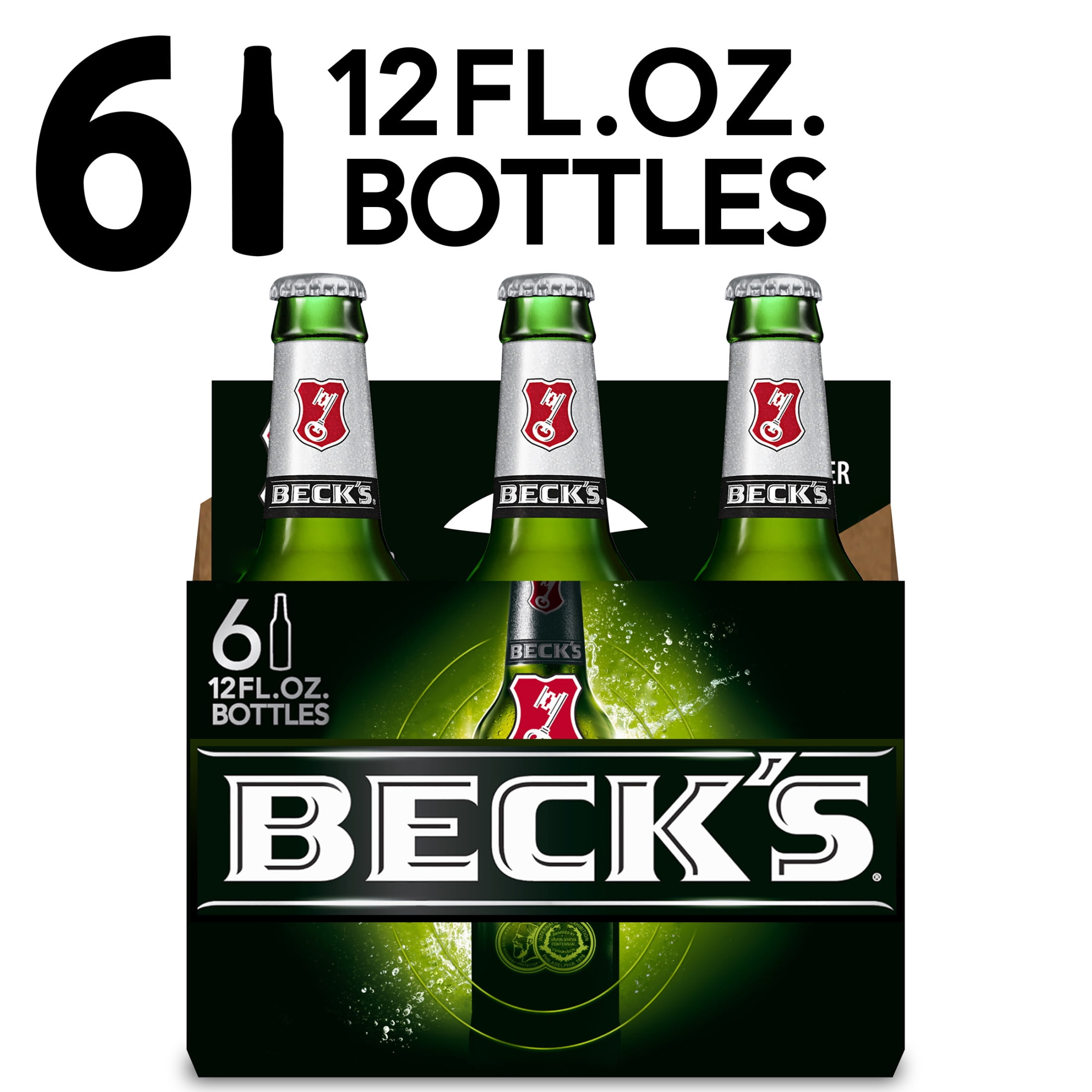 Beck's German Beer, 6 pack Beer, 12 fl oz Glass Bottles, 4.8% ABV