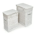 thumbnail image 3 of Badger Basket Wicker Two Hamper Set with Liners - White, 3 of 7