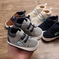 thumbnail image 6 of Baby Toddler Boys Anti-Slip Crib Shoes Sneakers Toddler Kids Fashion Soft Soled First Walkers Strap Shoes,Gray,6-12M, 6 of 9