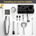 thumbnail image 5 of Cocktail Jigger Bartender Kit Bundle: 1oz 2oz Double Jigger with 14-Piece Mixology Bar Tools Set, Stainless Steel Shaker & Strainer for Home Bartending, 5 of 6