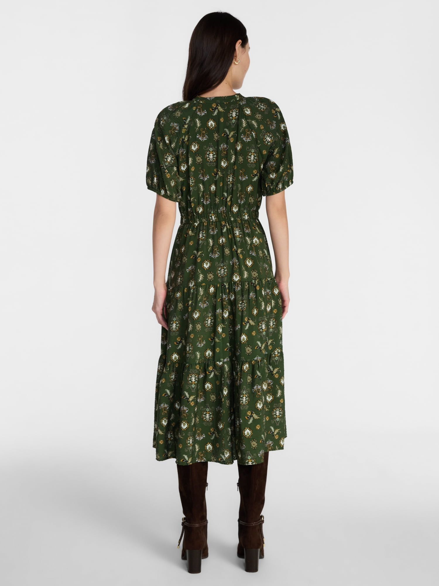 Scenario Women's Open Neck Midi Dress, Sizes XS-XXXL