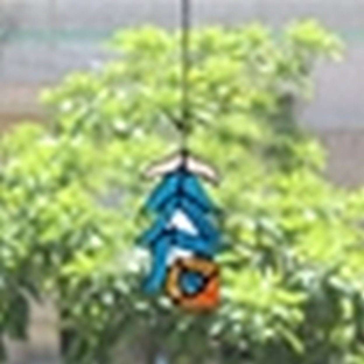 CHLOE Lighting FEATHER Tiffany-Style Stained Glass Window Panel 7" Tall
