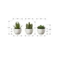 thumbnail image 3 of Indoor Plants Artificial Plant, 6" Tall, Succulent, Indoor, Faux, Fake, Table, Greenery, Potted, Set Of 3, Decorative, Green Plants, White Pots,Artificial Flowers, 3 of 9