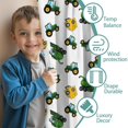 thumbnail image 3 of Blackout Kids Curtains,Cartoon Tractors Green White Pattern Childrens Insulated Curtains Set Of 2,Bedroom Essentials,Toddler Room Decor 42"x54", 3 of 5