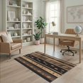 thumbnail image 2 of ODIKA 4'x6' Brown Beige Geometric Striped Pattern Washable Area Rug Contemporary Vertical Bands Featuring Rectangular Stain Resistant, Low Pile, Easy Care for Dorm Room, Small Living, 2 of 7