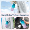 thumbnail image 3 of JUSTLET 24oz Sports Water Bottle with Motivational Time Marker & Leakproof Lid, Green Purple, 3 of 9