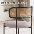 thumbnail image 4 of Nmkwnr Pack of 2 Rattan Back Dining Chair with Metal Legs, Modern Upholstered Accent Chair for Dining Room, Living Room, Light Gray, 4 of 9