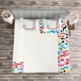 thumbnail image 3 of Ambesonne Letter J Quilted Bedspread Set 3 Pcs, J Typography, King Size, Multicolor, 3 of 3