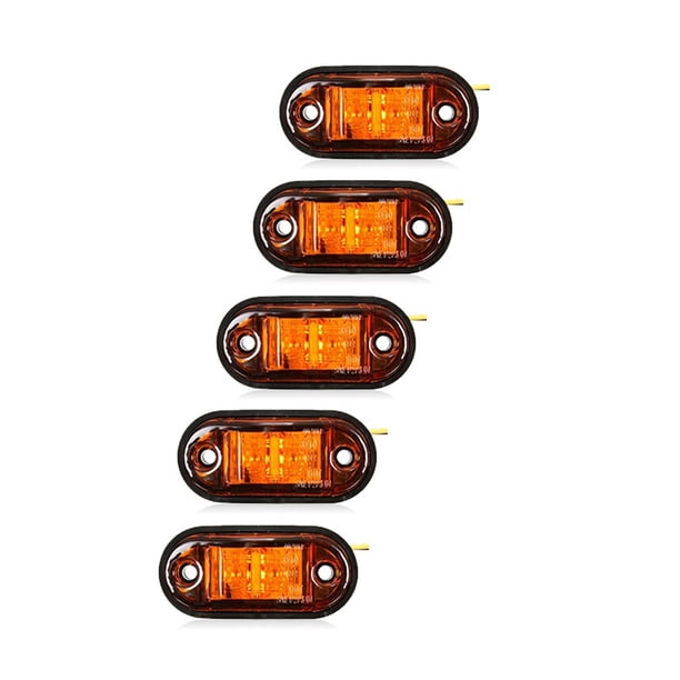 5 luces LED marcador lateral impermeables para camiones remolque 12 V-24 V (amarillo)