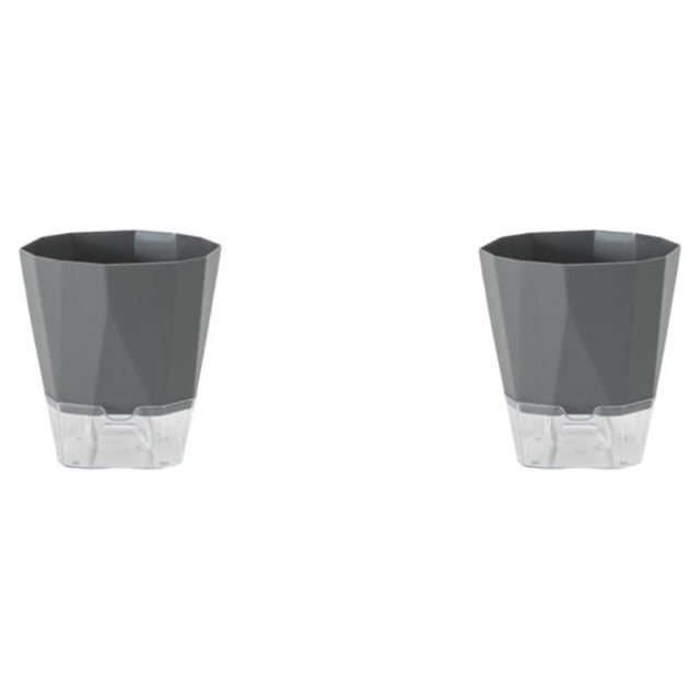 Injueey Flor de riego automático, maceta perezosa automática, maceta doble para jardín, herramienta de jardinería estable transpirable, gris oscuro/L 2piezas