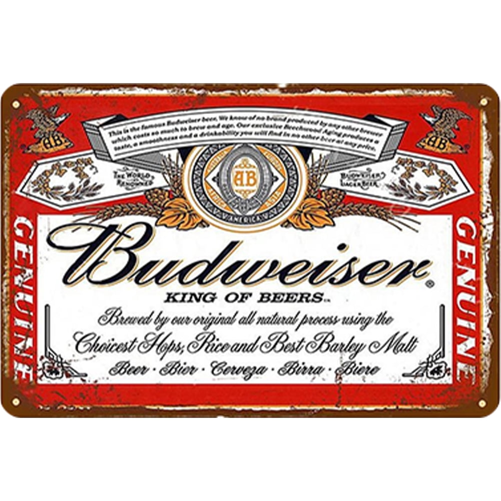 Buck Letrero Letrero Lata Budweiser Metal Vintage Pintura Hierro Rectangular 40x30cm ...