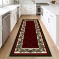 thumbnail image 5 of ICEANT 3'x10' Rectangle Runner Rugs, Geometric Style Non Slip Washable Low Pile Carpet, Area Rug for Hallway Entryway Bathroom Bedroom Kitchen, Burgundy, 5 of 5