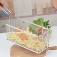 thumbnail image 2 of Deep Fryer Basket, Non-Slip Handle Heavy Duty Nickel Plated Iron Construction Chip Basket, Commercial Restaurant Kitchen Frying Chips Fish Sausages (2Pcs 13" x 6" x 6"), 2 of 6
