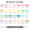 thumbnail image 2 of 28 Pastel Colors Dual Tip Acrylic Paint Markers, Brush Tip and Fine Tip Acrylic Paint Pens for Rock Painting, Ceramic, Wood, Canvas, Plastic, Glass, Stone, Calligraphy, Card Making, DIY Crafts, 2 of 8