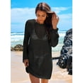 thumbnail image 5 of DAKIMOE Women Swimsuit Cover up Summer Bathing Suit Cover up Knit Swimwear Pullover Swim Cover up Beach Dress S-XL, Black, S, 5 of 10