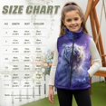 thumbnail image 6 of Xixirimido White Tiger Galaxy Pattern Kids Zip-up Vest for Girls Boys Sleeveless Fleece Vest with Pockets Stand Collar Jacket Kids Fall Winter Outwear for 3T, 6 of 6