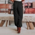thumbnail image 4 of Vedolay Womens Solid Color High Elastic Waist Stretchy Casual Pants with Pocket,Black S, 4 of 5