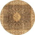thumbnail image 1 of Ahgly Company Indoor Round Medallion Brown Traditional Area Rugs, 3' Round, 1 of 4