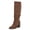 coffee color, variant on Ladies' pointed-toe mid-heeled knee-length boots with side zippers