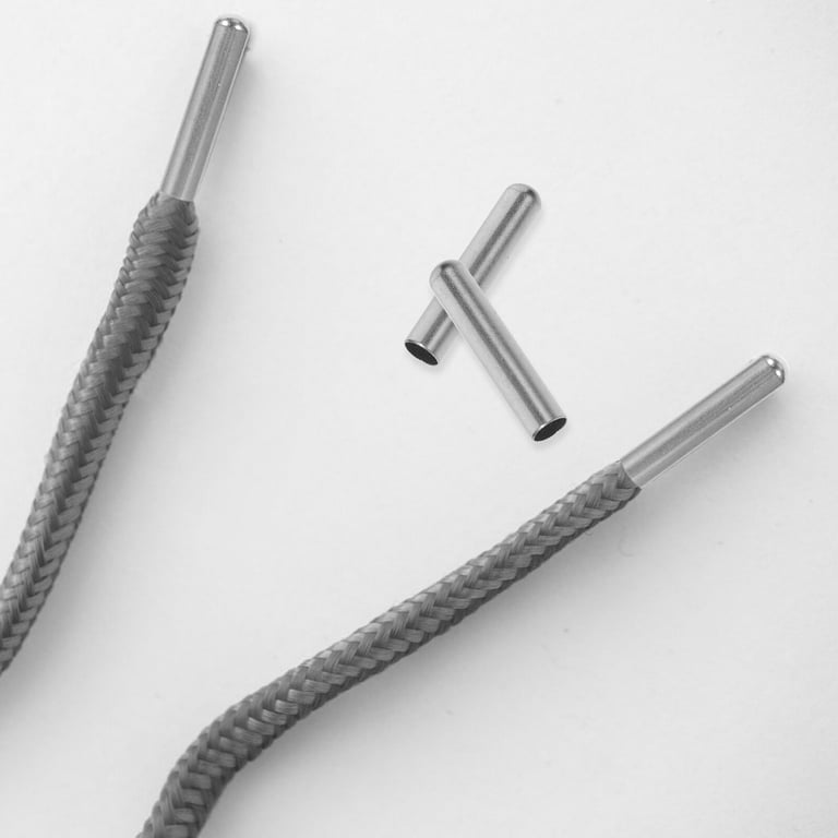 20pcs Metal Shoelace Tips Aglets Durable Shoe Lace Tips DIY Handicraft Materials, Size: 2X0.4X0.4CM