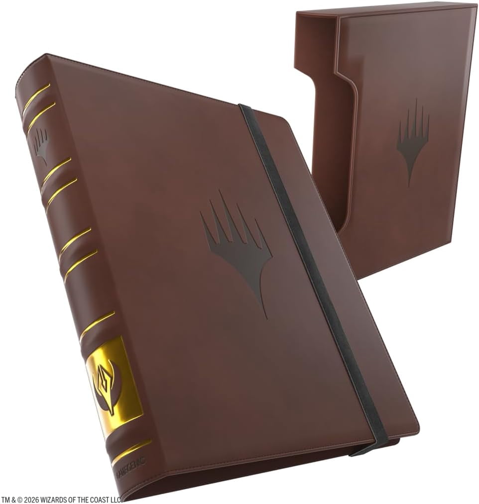 Gamegenic Magic: The Gathering Secrets of Strixhaven Cards Almanac 18-Pocket Premium SLIPCASE Album - Holds 360 Double-Sleeved Cards, Elegant Book-Style MTG Binder with Gold Foil College Spine