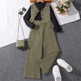 thumbnail image 2 of Xijirk Girls Outfits Kids Girls Casual Set Long Sleeve Knit Ribbed Tops Vest with Wide Leg Pants Three Piece Fashion Clothes for Layered Styling Daily Wear and Playful Activities,Green,7-8 Years, 2 of 3