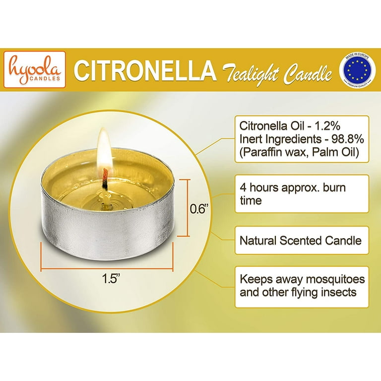 Hyoola Indoor And Outdoor Tealight Yellow Citronella