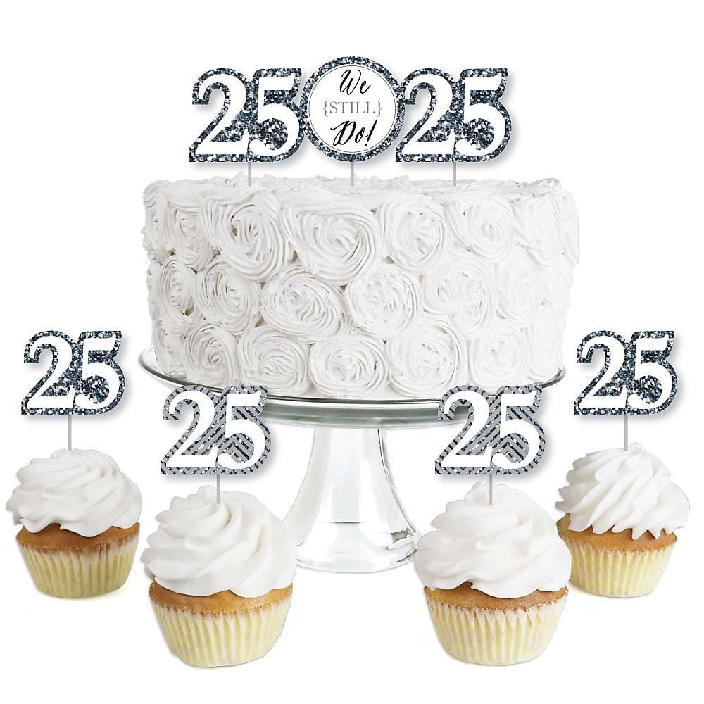 We Still Do 25th Wedding Anniversary Dessert Cupcake Toppers