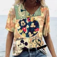 thumbnail image 5 of Camiseta vintage para mujer, cuello en V, moda, top con estampado de Mickey Mouse de Disney, estilo callejero, camisa holgada, informal, para uso diario, manga corta, 5 of 5