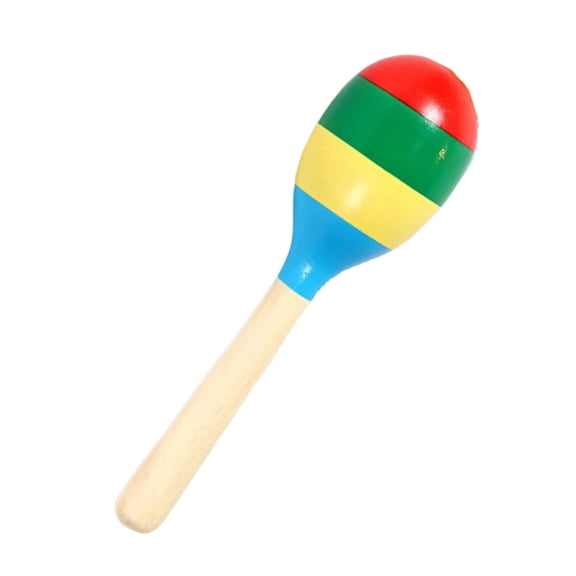 Solid Hardwood Hand Sand Hammer Shaker Hand Rattle Percussion Musical Instrument Maracas Toy for Children, Kids