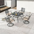 thumbnail image 2 of Patio Festival Metal 5-Piece Outdoor Dining Set in Beige & Black Finish, 2 of 9