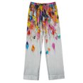 thumbnail image 5 of Puntoco Pijamas para mujer, moda informal para mujer, conjunto de pijama con solapa de manga larga y estampado navideño, conjunto de pijama informal con pantalón superior, 5 of 5