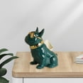 thumbnail image 4 of Estatua de perro realista, decoración de escritorio, figura, escultura, adorno coleccionable Verde, 4 of 7