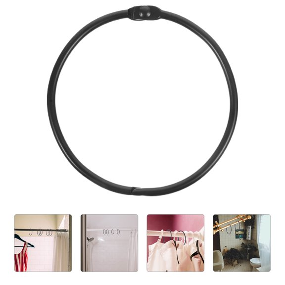 Masteelf  20 Pcs Shower Curtain Hook Ring Brushed Nickel Hooks Bathroom Decorative Black Rings