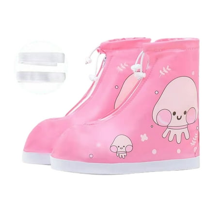 

Xinwanna 1 Pair Slip-proof Rainshoes Waterproof Cartoon Elephant Jellyfish Kids Rain Shoes for Outdoor (Jellyfish M)