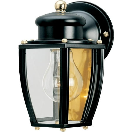 

Westinghouse Lighting 6696100 One-Light Exterior Wall Lantern Matte Black Finish on Steel with Clear Curved Glass Panels