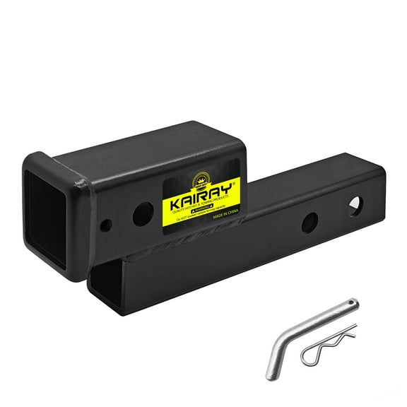 Trailer Receiver Hitch Riser Extender Adapter 2" Drop/Riser, 7" and 9" Extension Length, 2" Shank, 7500lbs Towing Capacity, Matte Black