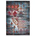 thumbnail image 1 of LR Home  Fusion Distressed Geometric Blue/ Black Olefin Rug - 3' x 5', 1 of 9