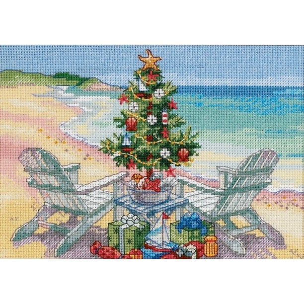 Dimensions Gold Collection Petite "Christmas on the Beach" Counted