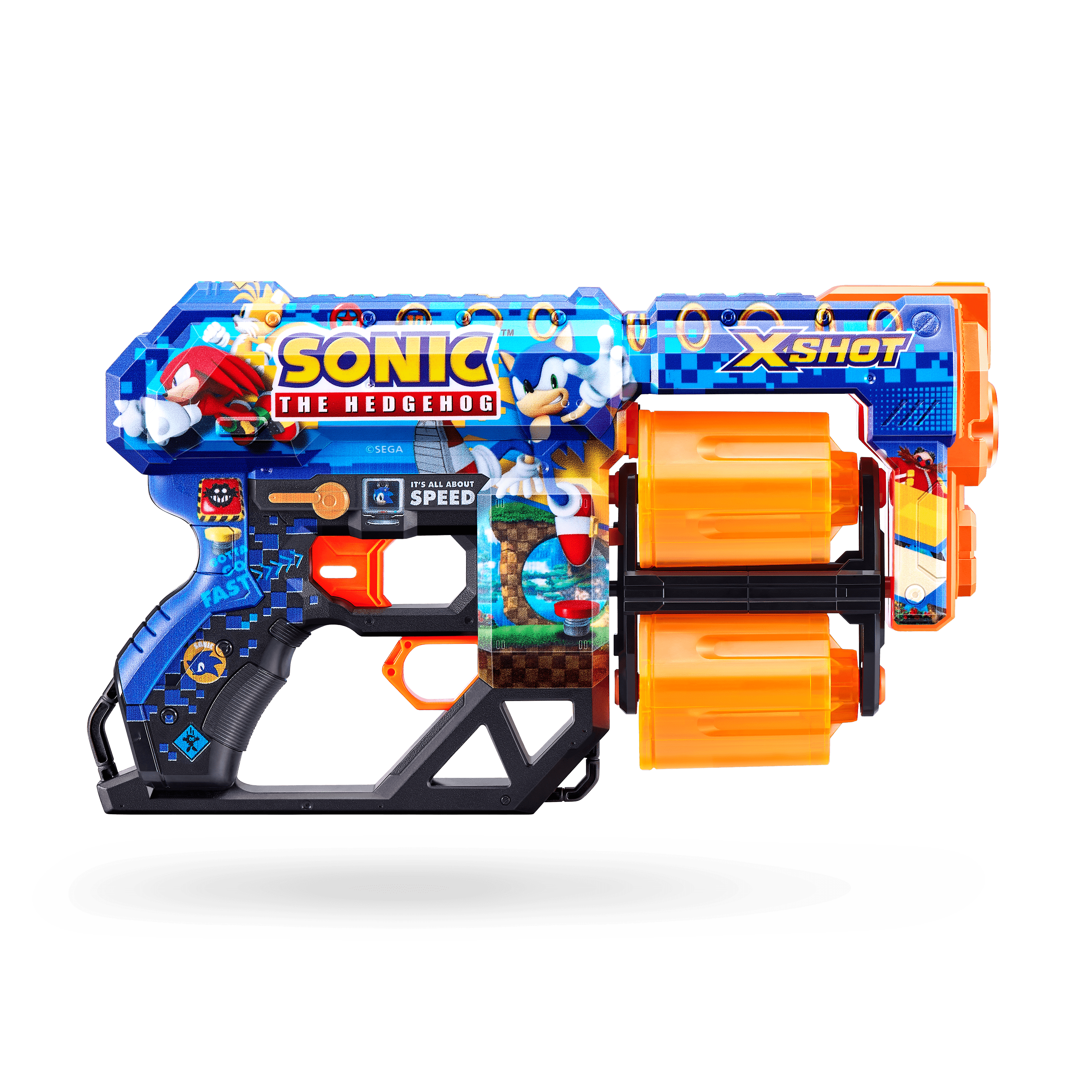 XSHOT Skins Dread Blaster - Mega Sonic Skin (12 Darts) by ZURU, Outdoor Toys for Ages 8+