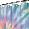 thumbnail image 4 of Tie Dye Shower Curtain, Rainbow Watercolor Vintage Boho Abstract Psychedelic Swirl Print Waterproof Bathroom Curtain 36x72 Inch, Premium Fade-Resistant Polyester Fabric with 12 Metal, 4 of 5