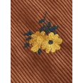 thumbnail image 4 of Brown Corduroy Floral Embroidered Pinafore Dress With Adjustable Straps And Front Pocket, 4 of 4