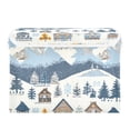 thumbnail image 7 of Yayeee Collapsible Cube Storage Bin with Lid Fabric Closet Decorative Basket with Handles, Winter Village Serenity, 7 of 7