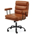 thumbnail image 3 of Erinnyees Home Office Chair with Double Layer Cushion, Comfy Desk Chair with Removable Armrests&Smooth Wheels,Adjustable Rolling Swivel Computer Chair for Study,Bedroom, Camel, 3 of 8