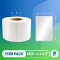 thumbnail image 2 of White Thermal Transfer Labels, 3 Mil Polypropylene 3 in Core, 3680 Count, 4 x 6.5 in, 2 of 6