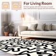 thumbnail image 2 of Flatwoven High Traffic Area Rug, Modern Polka Dot Overlay with Freeform Interlocking Design Elements, Non Slip, Stain Resistant, Washable Area Rugs for Living Room, Bedroom(Black, 6X9), 2 of 8