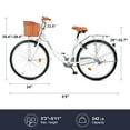 thumbnail image 3 of Viribus Women's Comfort Bike 24 Inch Beach & City Cruiser Bicycle with Basket Rack White, 3 of 10