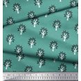 thumbnail image 2 of Soimoi Rayon Fabric Floral & Flying Swan Block Print Fabric by The Yard 56 Inch Wide, 2 of 3