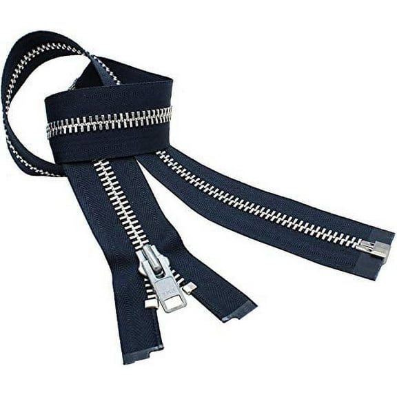 YKK #10 10 Inch to 36 Inch Aluminum Separating Jacket Zipper Extra Heavy Duty Metal Zippers for Sewing Coats Crafts (Navy - 560, 33 Inches)
